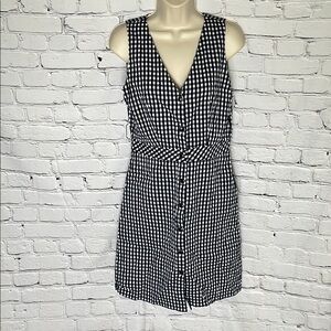 J. Crew Black and White Buttoned Sheath Sundress